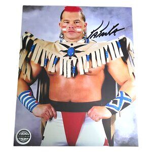 Tatanka Autographed WWF, WWE, WCW, ECW Wrestling 8x10 Photo, 100% Authentic